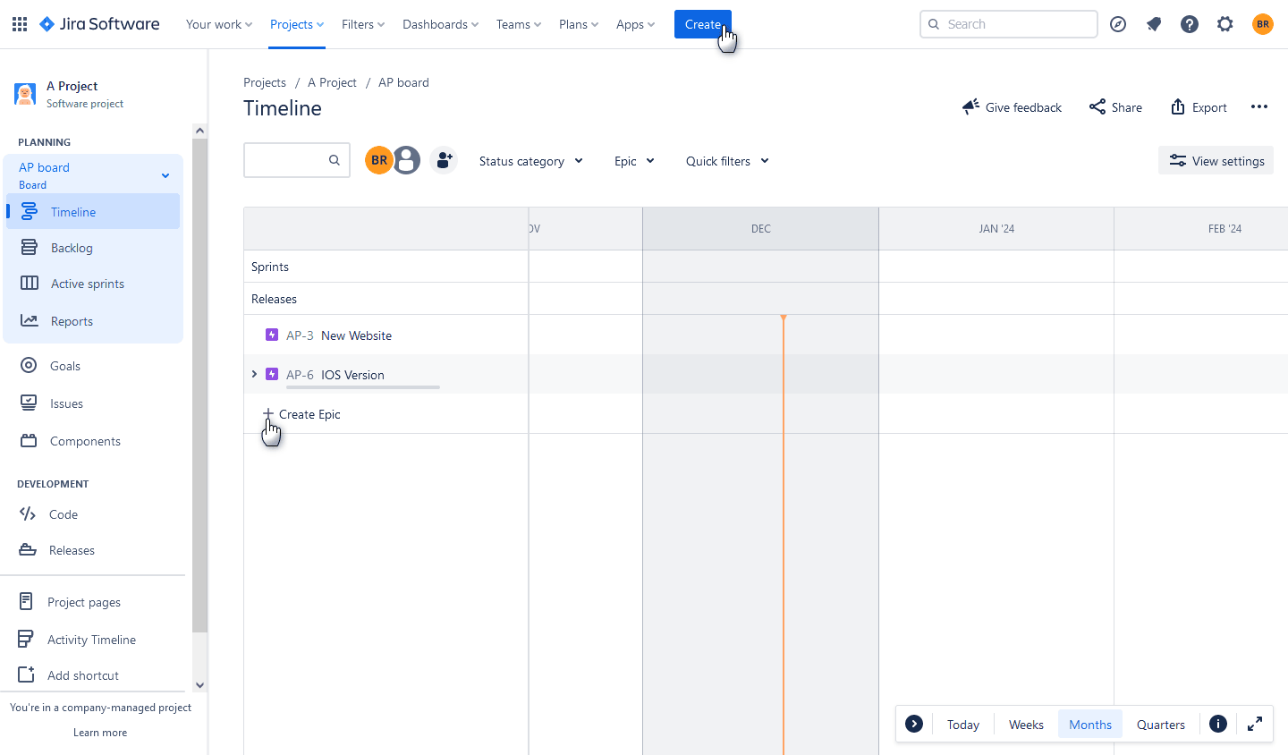 Issues in Jira How to Create Epic and Track its Progress ActivityTimeline